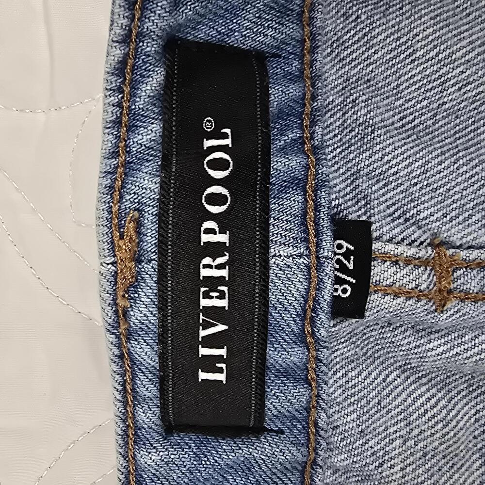 Liverpool Light Blue Denim Mini Skirt with Floral Embroidery size 8/29 - Picture 5 of 7